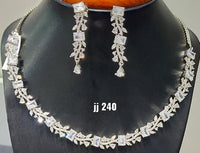 Jain Jewellers American Diamond Necklace Set - 11062304