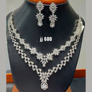Jain Jewellers American Diamond Necklace Set - 11062305