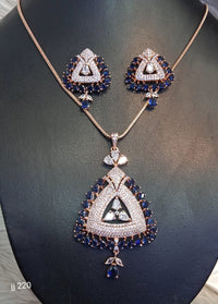 Jain Jewellers American Diamond Pendant Set - 11062321