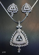 Jain Jewellers American Diamond Pendant Set - 11062322