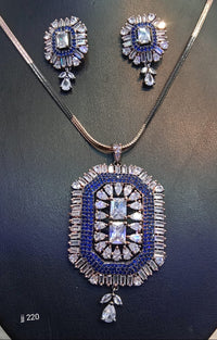 Jain Jewellers American Diamond Pendant Set - 11062326