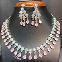 Jain Jewellers American Diamond Necklace Set - 11062336