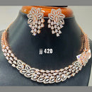 Jain Jewellers American Diamond Necklace Set - 11062432