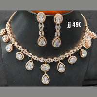 Jain Jewellers American Diamond Necklace Set - 11062437
