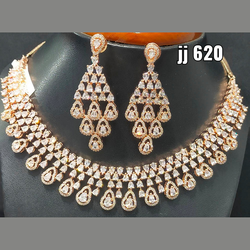 Jain Jewellers American Diamond Necklace Set - 11062452