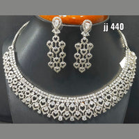 Jain Jewellers American Diamond Necklace Set - 11062454