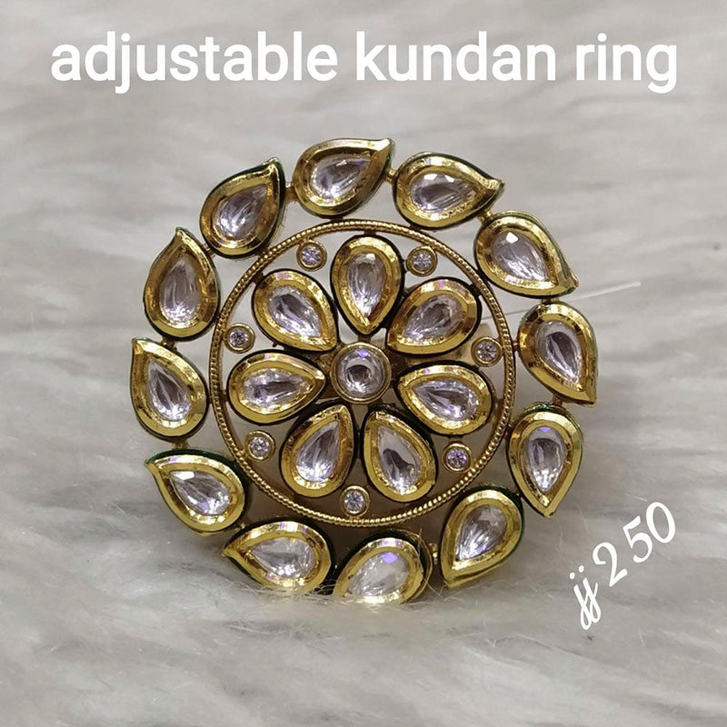 Jain Jewellers Kundan Stone Adjustable Ring - 11062600