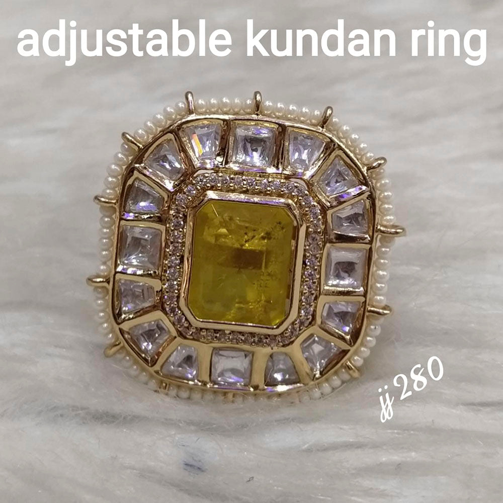 Jain Jewellers Kundan Stone Adjustable Ring - 11062606