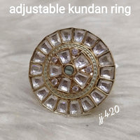 Jain Jewellers Kundan Stone Adjustable Ring - 11062609