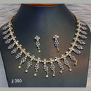 Jain Jewellers Gold Plated American Diamond Necklace Set - 11062632