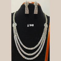 Jain Jewellers American Diamond Necklace Set - 11062747