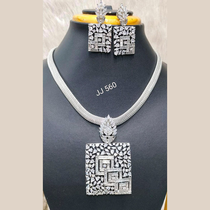 Jain Jewellers American Diamond Pendant Set - 11062759