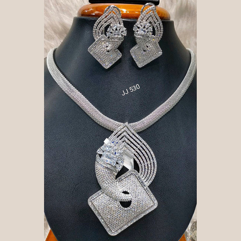Jain Jewellers American Diamond Pendant Set - 11062767