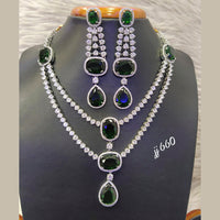 Jain Jewellers Gold Plated American Diamond Necklace Set