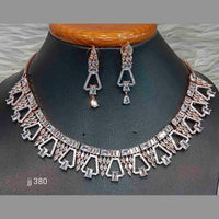 Jain Jewellers Gold Plated American Diamond Necklace Set