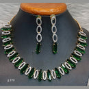 Jain Jewellers Gold Plated American Diamond Necklace Set
