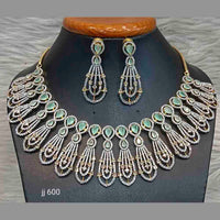 Jain Jewellers Gold Plated American Diamond Necklace Set