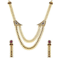 Soha Fashion Purple Austrian Stone Gold Plated Necklace Set