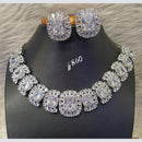 Jain Jewellers Silver Plated AD Stone Necklace Set