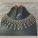 Jain Jewellers Rose Gold Plated AD Stone Necklace Set