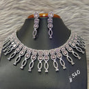Jain Jewellers Silver Plated AD Stone Necklace Set