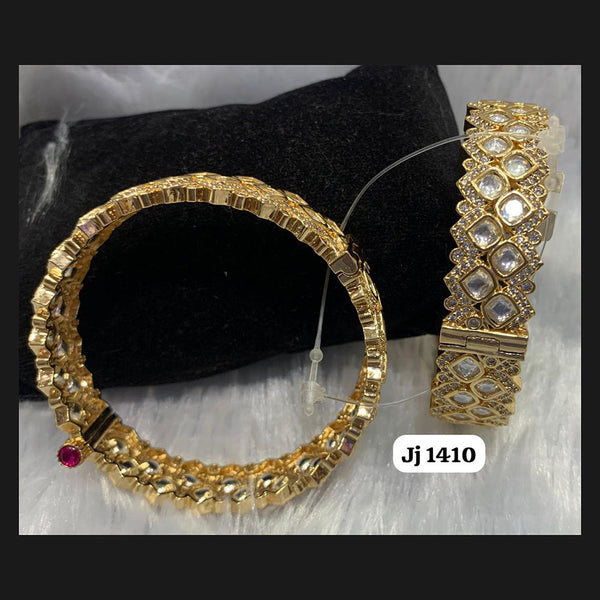 Jain Jewellers Gold Plated Kundan Stone Openable Kada