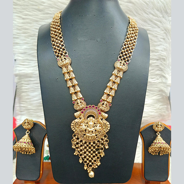Jain Jewellers Copper Gold Temple Long Neklace Set