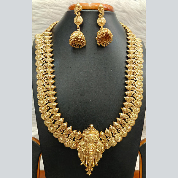 Jain Jewellers Copper Gold Temple Long Neklace Set
