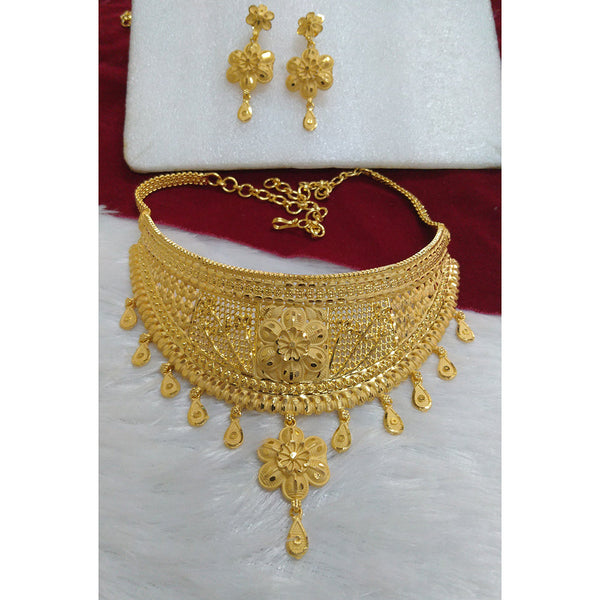 Pari Art Jewellery Forming Gold Plated  Choker Necklace Set