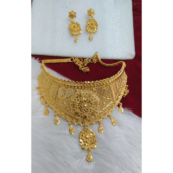 Pari Art Jewellery Forming Gold Plated  Choker Necklace Set