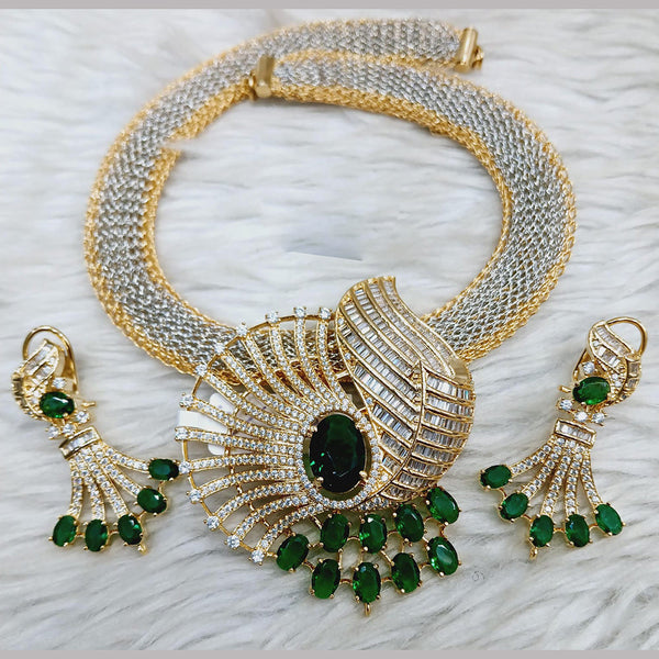 Jain Jewellers Gold Plated AD Stone Necklace Set