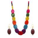 Beadside Multicolour Beads Antique Gold Necklace Set - 1106609B