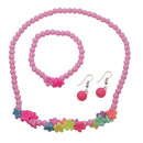 Cuteens Multicolour Floral Beads Necklace Set With Bracelet - 1106708