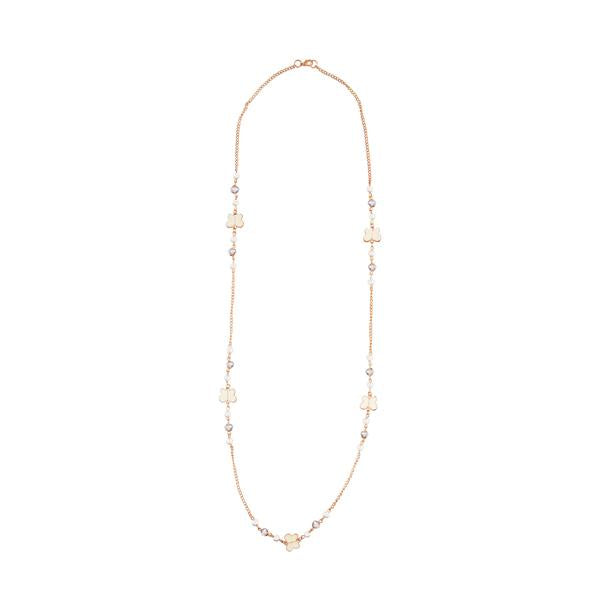 Urthn White Beads Gold Plated Fusion Necklace - 1107015