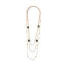 Urthn White Pearl Multi Chain Gold Plated Fusion Necklace - 1107017