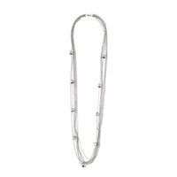 Urthn Rhodium Plated Multi Layer Chain Fusion Necklace - 1107021