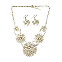 Urthn Gold Plated White Pearl Statement Necklace