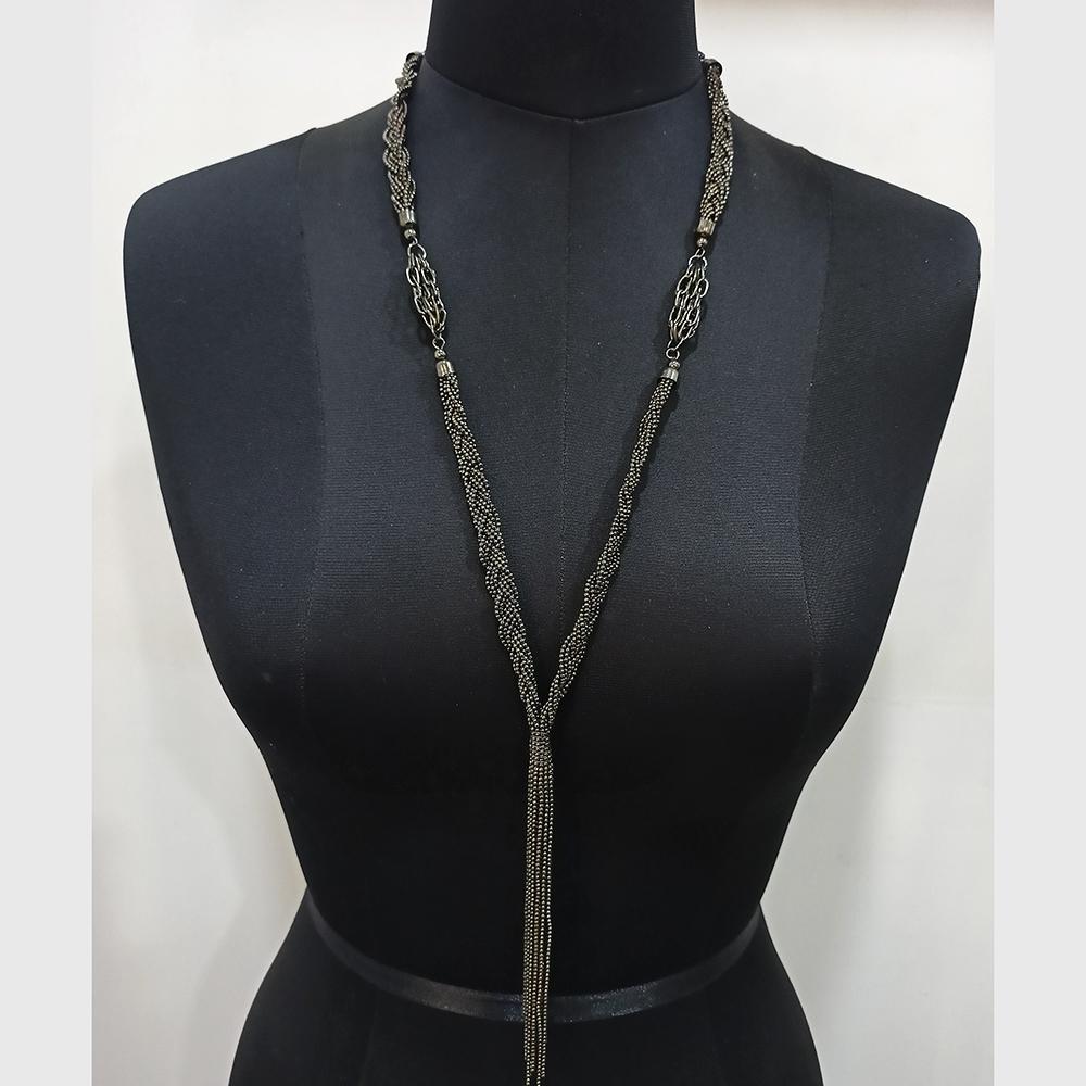 Urthn Black Oxidised Statement Necklace - 1107067