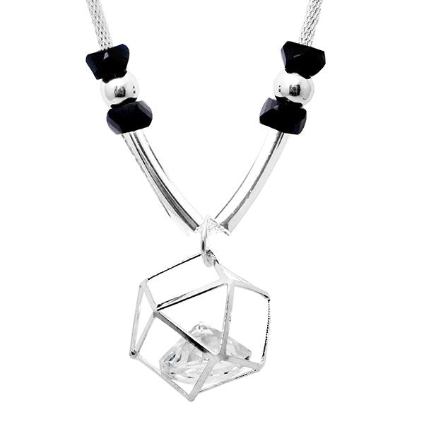 Urthn Silver Plated Glass Stone Contemporary Necklace - 1107701A