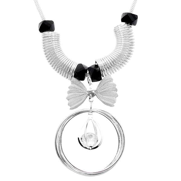 Urthn Glass Stone Silver Plated Necklace - 1107714A