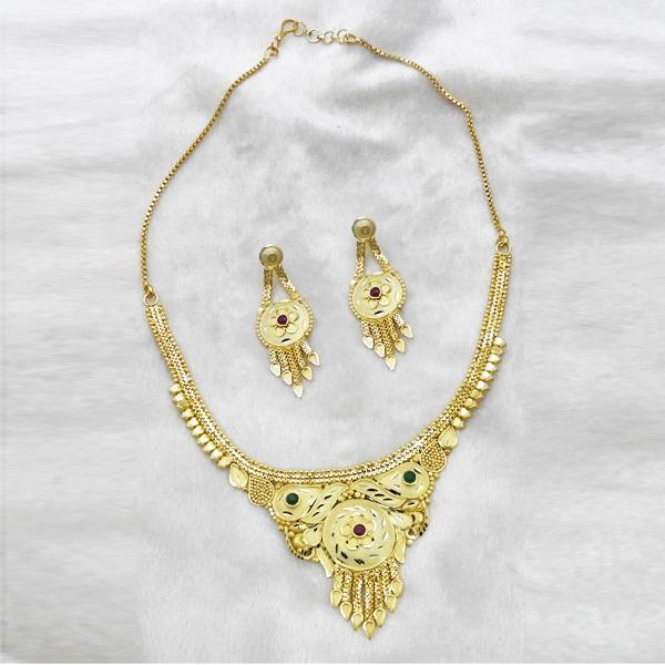 Utkrishtt Stone Forming Gold Plated Copper Necklace Set - 1107886
