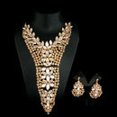 Urthn Brown Crystal Stone Necklace Set - 1108217C