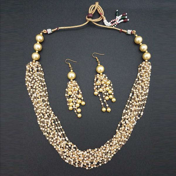 Utkrishtt Brown Pearl Copper Necklace Set - 1108335