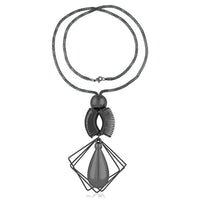 Urthn Black Oxidised Statement Necklace - 1108813A