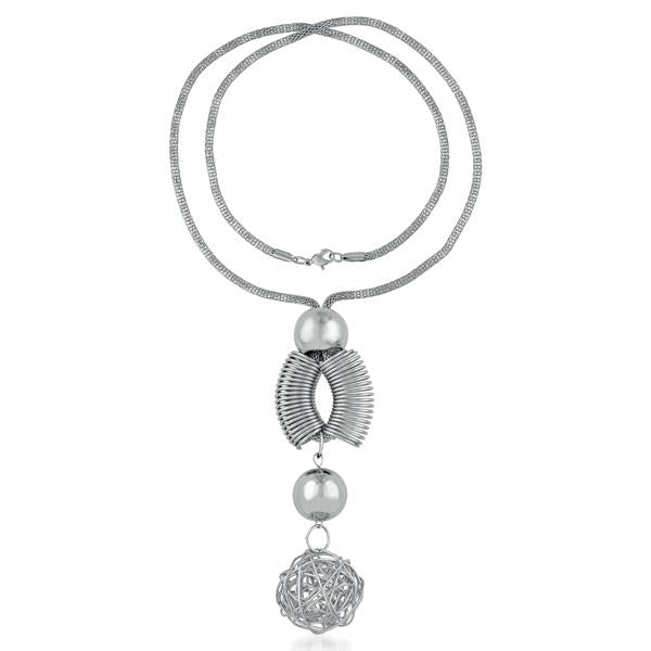 Urthn Silver Plated Statement Necklace - 1108815