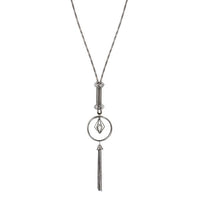 Urthn White Stone Oxidised Plated Statement Necklace - 1108823A