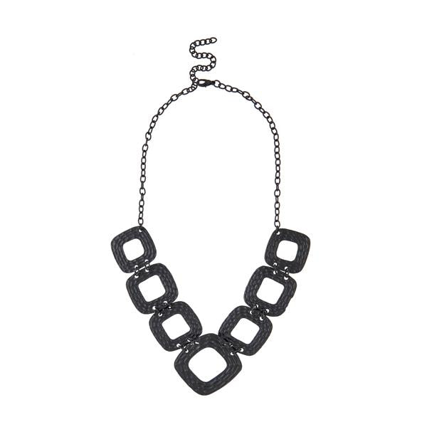 Urthn Black Oxidised Plated Statement Necklace - 1109206A