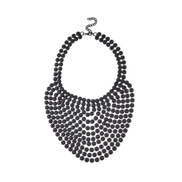 Urthn Black Oxidised Plated Statement Necklace - 1109210D