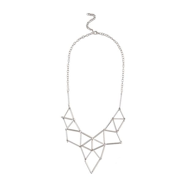 Urthn Rhodium Plated Statement Necklace - 1109227B