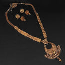 Kriaa Brown Austrian Stone And Kundan Necklace Set - 1109846A